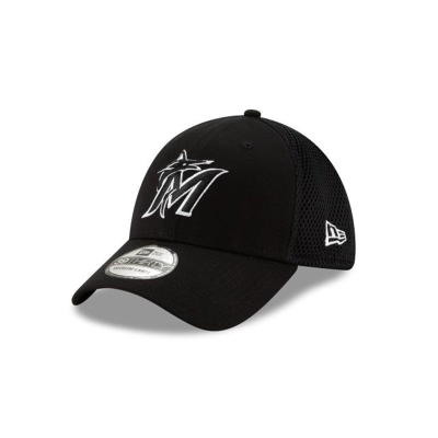 Miami Marlins Gorra | New Era MLB 2019 Neo 39thirty Stretch Fit Cap Mexico - Negros